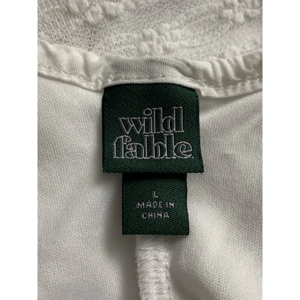 Wild Fable Junior Teens White Sleeveless Lace Textured Maxi Slip Dress Large - Picture 11 of 12